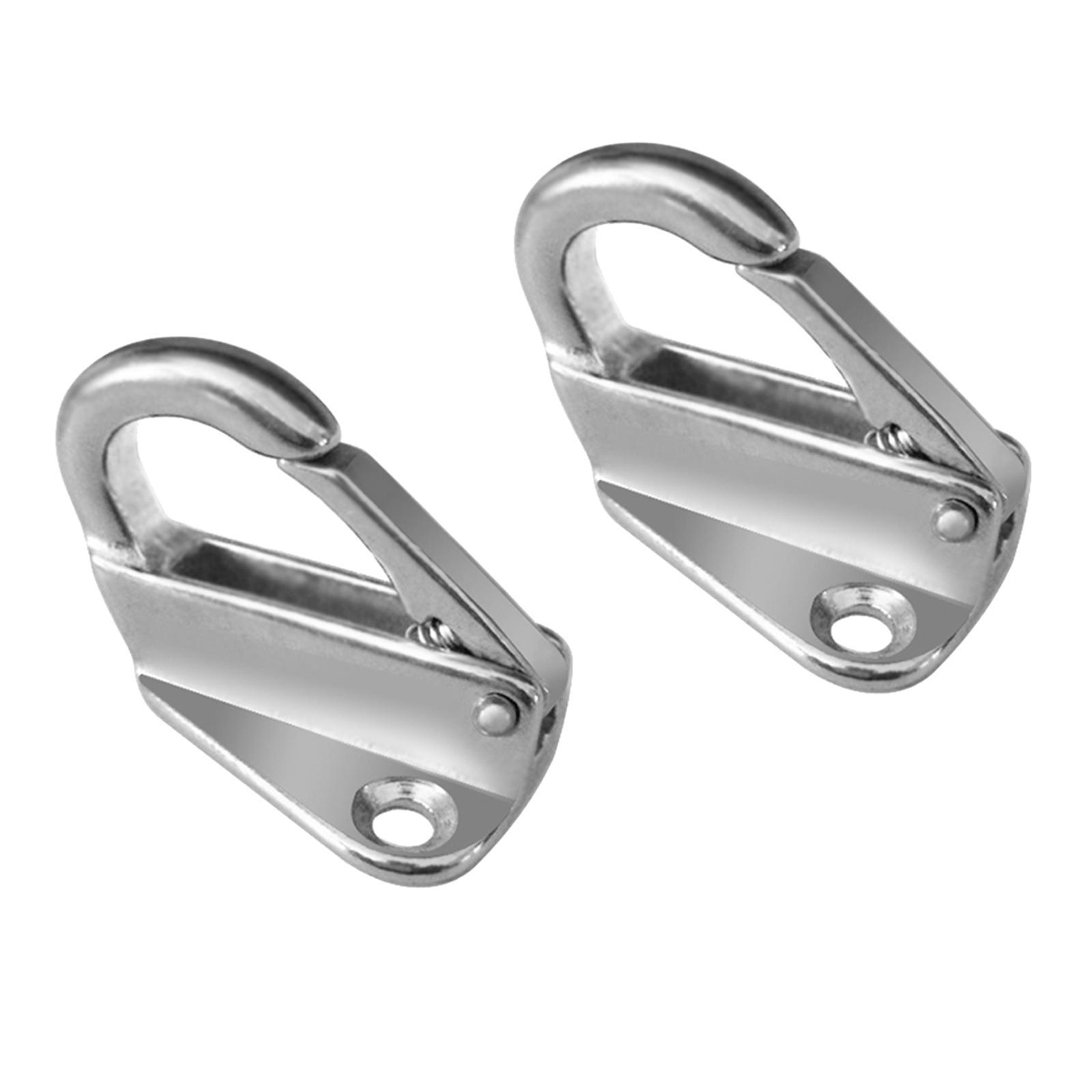2pcs Marine Grade Stainless Steel Spring Snap  Hook Boat Fending Hook
