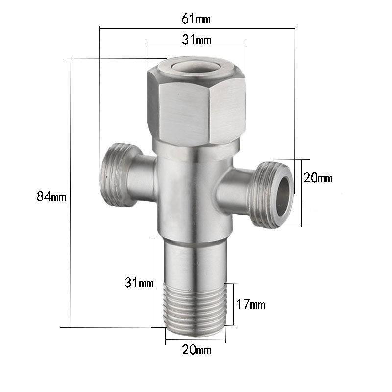 Van T cầu , t cầu. Giảm áp chia bồn cầu Inox SUS 304,Van T Chia Nước cho vòi xịt vệ sinh và bồn cầu inox