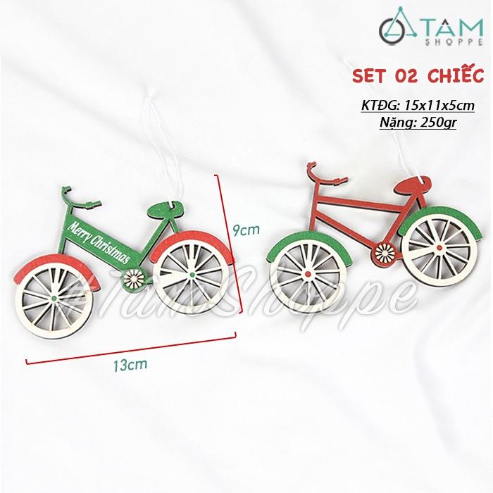 Set 02 xe đạp gỗ mô hình treo trang trí Giáng sinh X-PKTCT-61