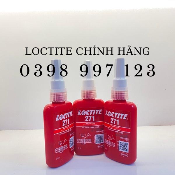 Keo khoá ren Loctite 271, keo loctite 271 - 50ml, chống xoay ốc vit, bulong, lực khóa cao