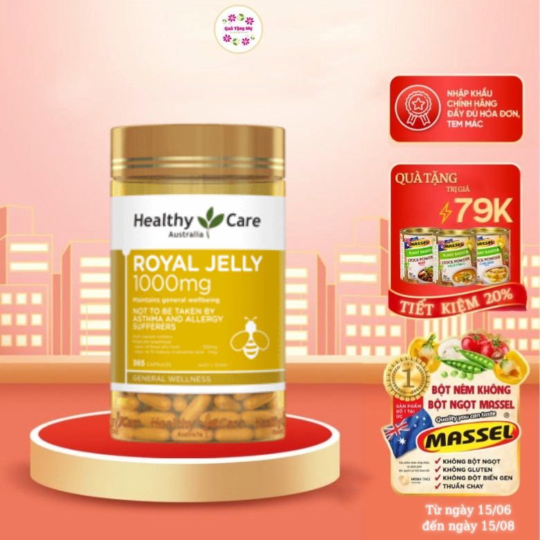 Sữa Ong chúa Healthy Care Royal Jelly Úc Tăng cường sức đề kháng, hỗ trợ tim mạch, huyết áp, bảo vệ da, cải thiện giấc ngủ- QuaTangMe Extaste