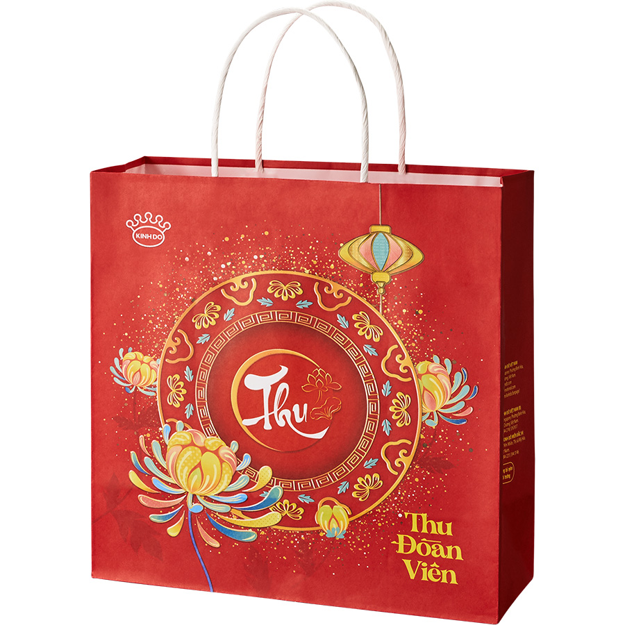 Hộp 4 bánh trung thu Kinh Đô giảm đường tinh luyện "Sống Xanh"