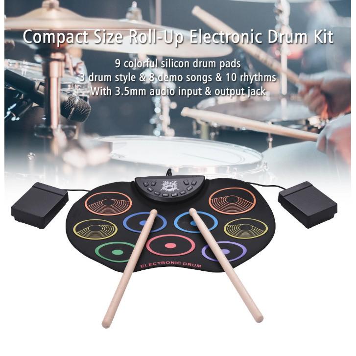 Bộ trống điện tử 9 Pads Roll Up Drum New Color