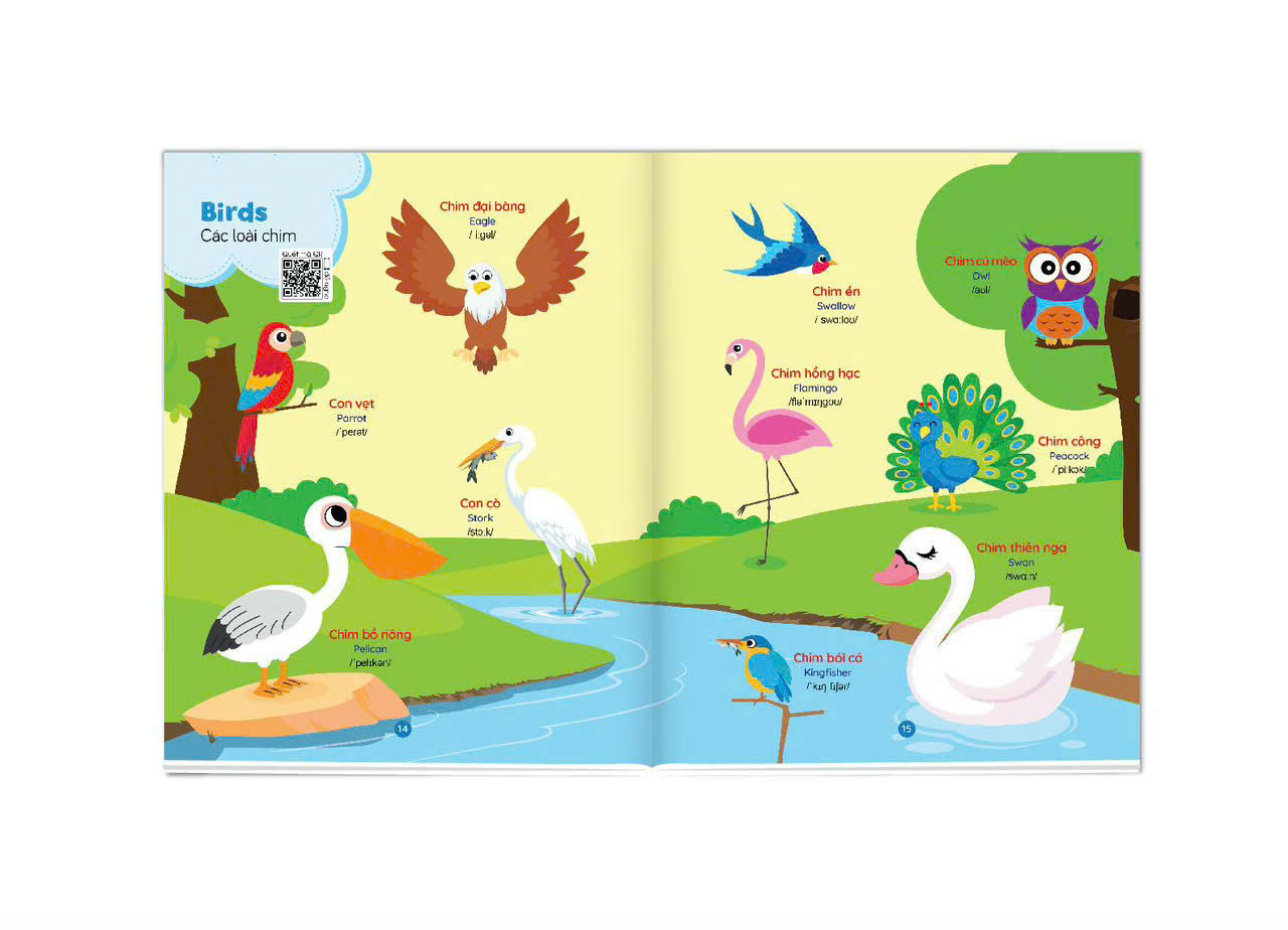 Sách - Bé Học Tiếng Anh Qua Hình Ảnh (1.000+ Từ Vựng Tiếng Anh Đầu Tiên Cho Bé - 28 Chủ Đề - File Nghe QR)
