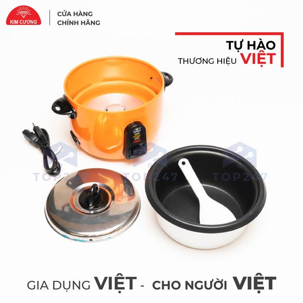 Nồi Cơm Điện Kim Cương 0.8 Lít Nắp Rời Chống Dính - Hàng Chính Hãng