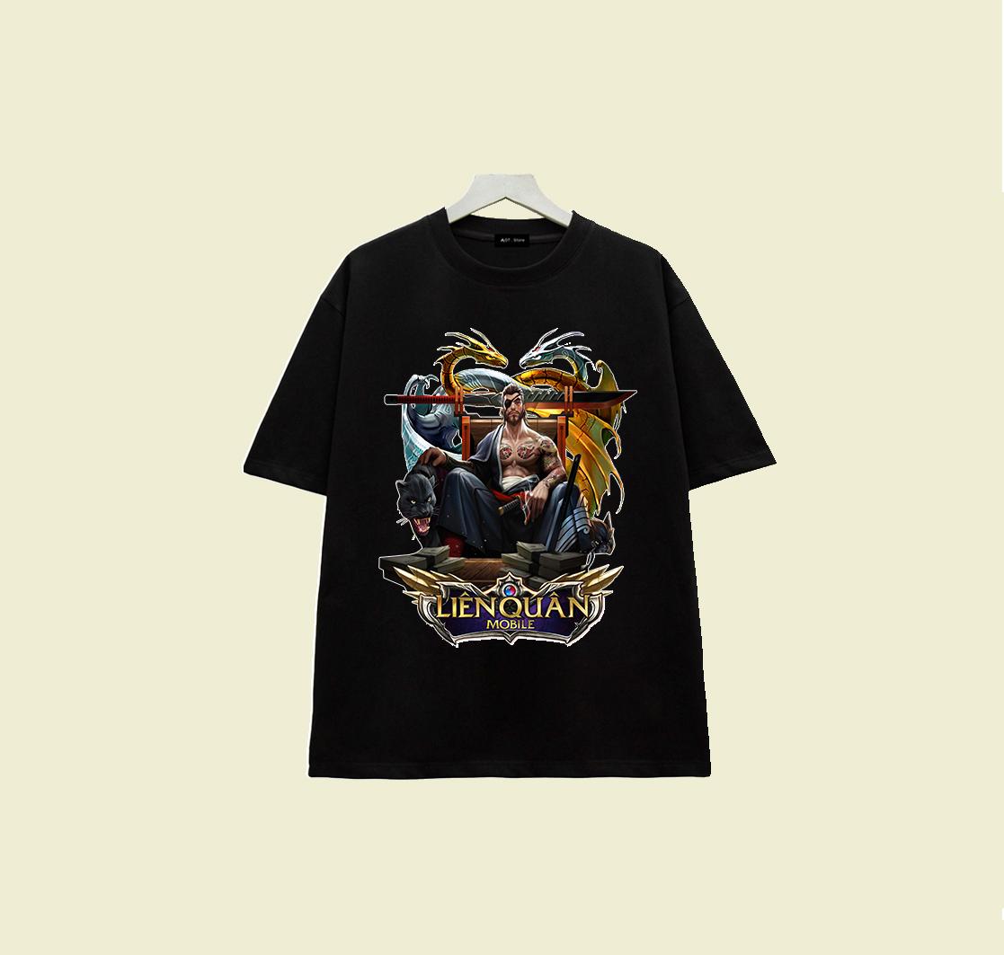 Tổng hợp 11 Mẫu Áo thun (Đen) Game _ Liên Quân Mobi ROV . Mẫu tướng được yêu thích FLo - Airi - Nakroth - Zuka - Ryoma - 10