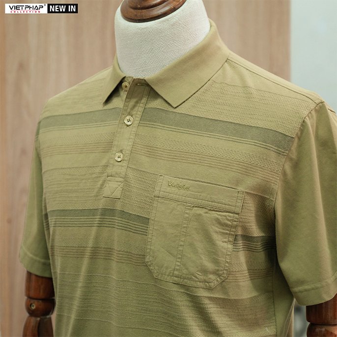 Áo Polo Nam VIỆT PHÁP Form Luxury - Thun Dệt Kim, lịch lãm, sang trọng  3316