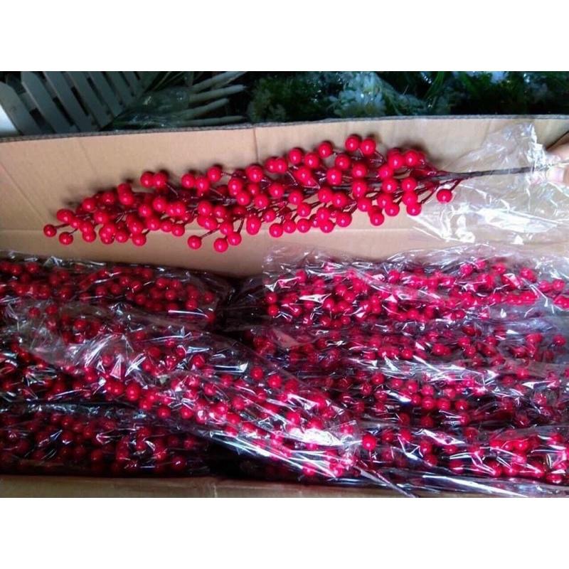 Cành đào đông 12 nhánh dài 1m quả cherry đỏ