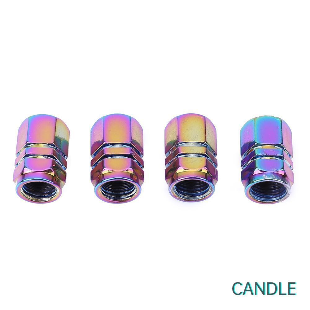 Bộ 4 Nắp Van Lốp Xe Hình Lục Giác Bằng Nhôm Nhiều Màu