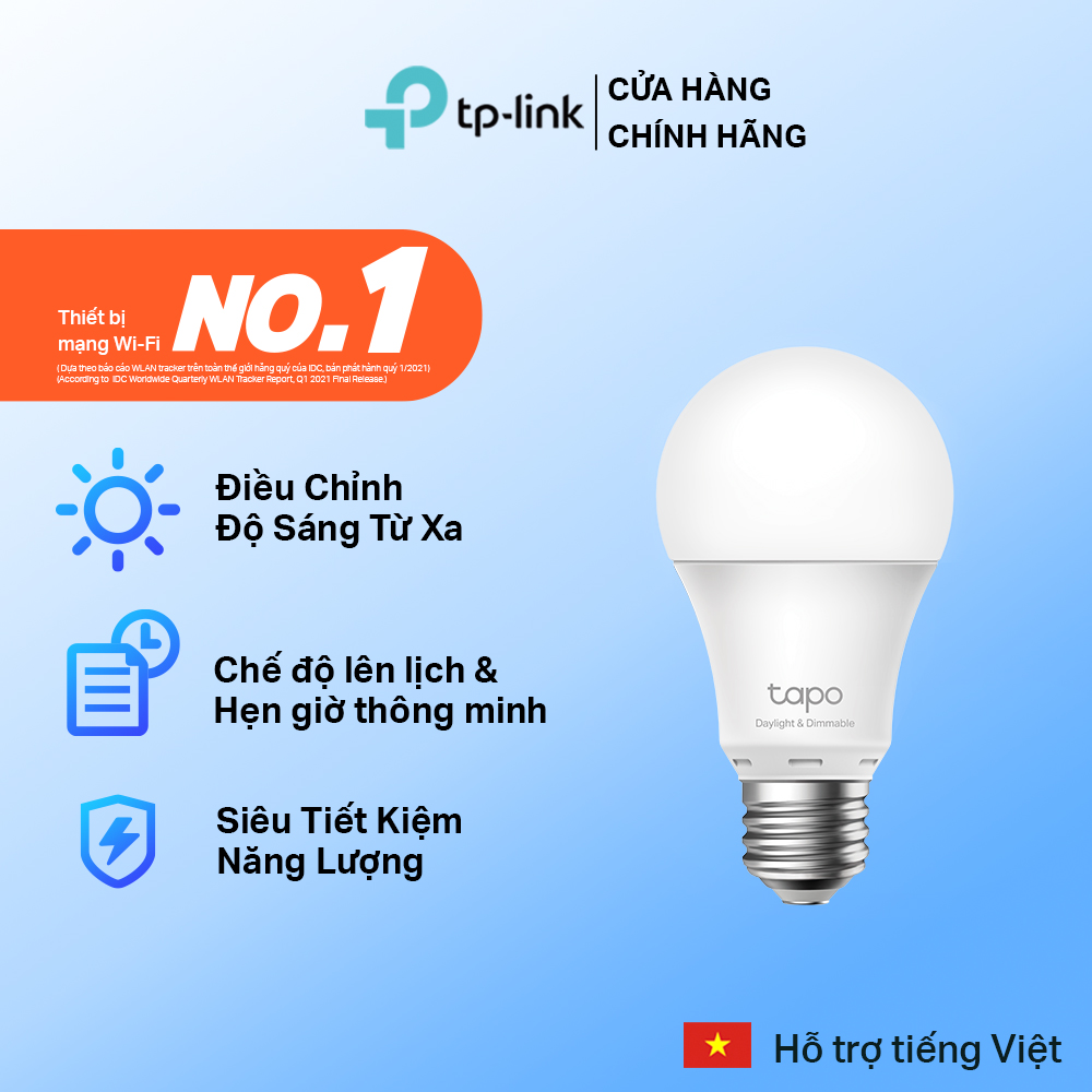 Bóng Đèn Wifi Thông Minh TP-Link Tapo L520E Ánh Sáng Trắng Điều Chỉnh Độ Sáng - Hàng Chính Hãng