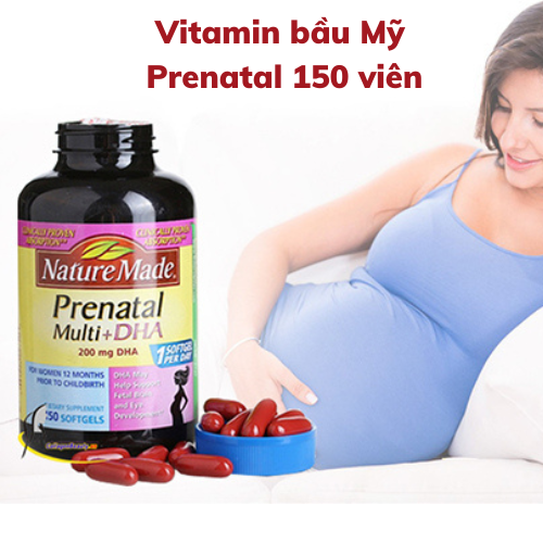 Thực phẩm chức năng cho bà bầu Nature Made Prenatal Multi + DHA (150 Viên)