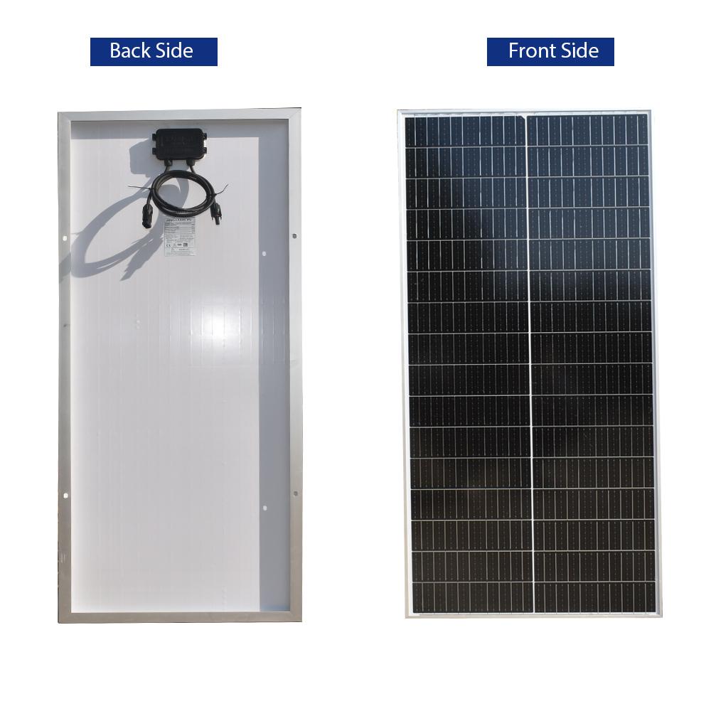 Bảng điều khiển năng lượng mặt trời bằng kính đơn tinh thể cứng nhất 100W 110W 36cell 125mm * 125mm để sạc pin 12V 18V Màu sắc: Kính đen 200W
