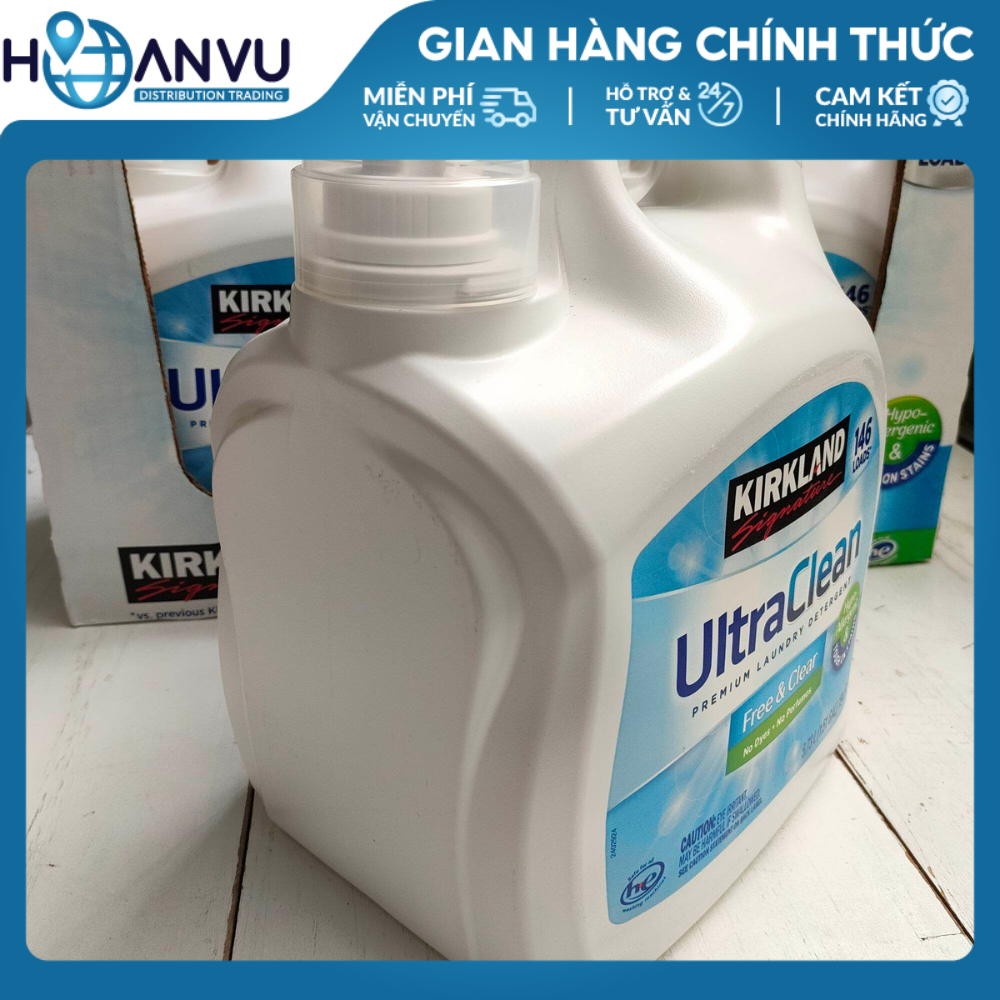 Nước Giặt Kirkland Signature Ultra Clean Free &amp; Clear HE Liquid Laundry Detergent (5.73L) - Mỹ