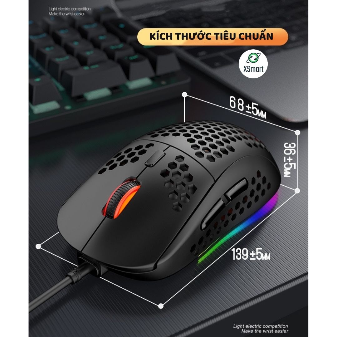 Bộ bàn phím chuột cơ gaming XSmart cao cấp LED nhiều màu tương thích máy tính laptop pc K2 + M8 (đen) - Hàng Chính Hãng