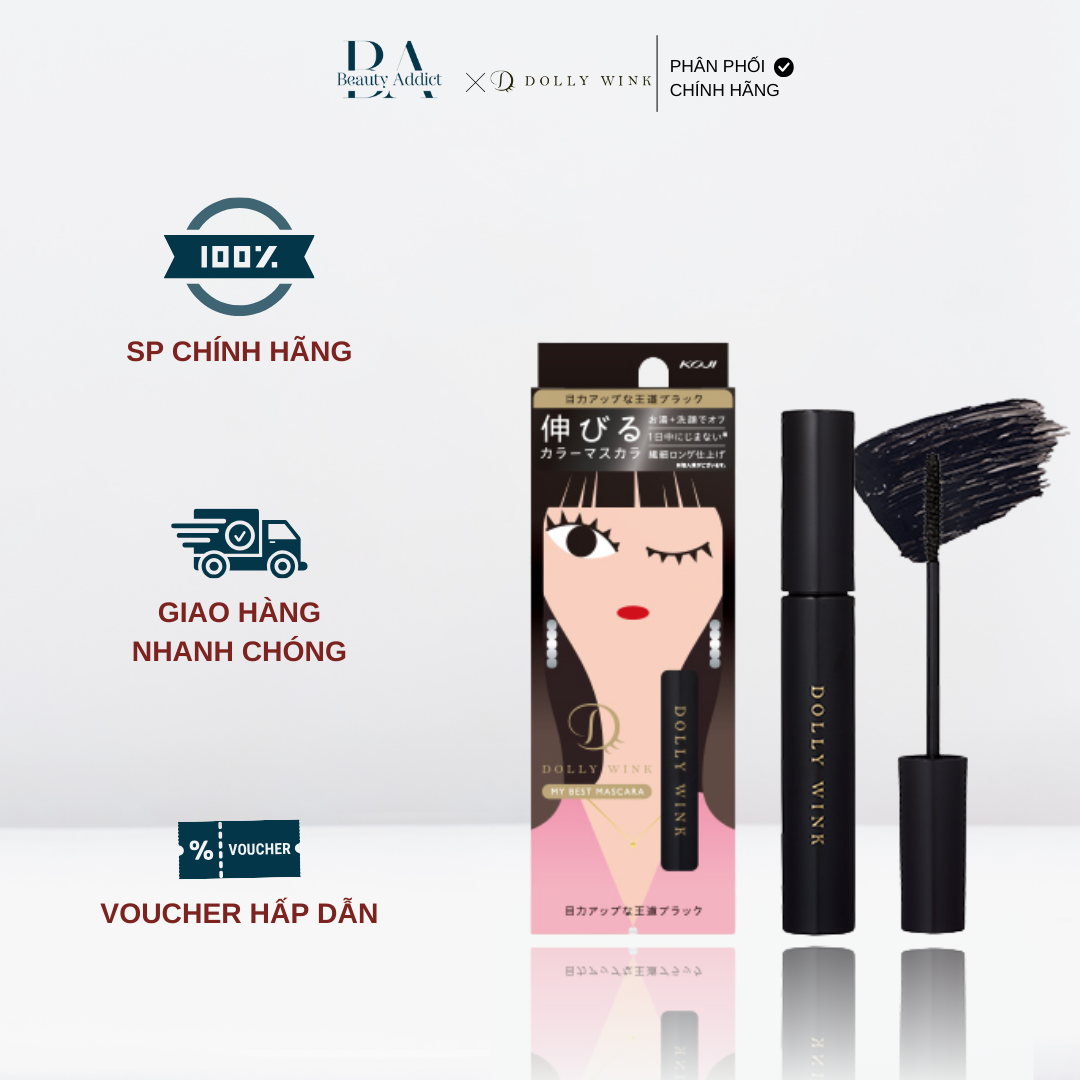 Mascara chống lem trôi màu đen - Koji Dolly Wink My Best Mascara - Classic Black