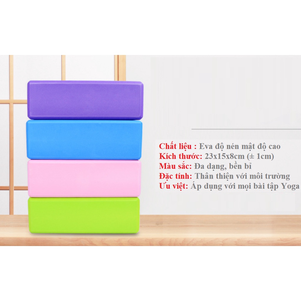 Combo 5 dung cụ hỗ trợ tập Yoga hiệu quả : 1 thảm yoga 2 lớp 6mm +2 gạch trơn + 1 vòng trơn + 1 dây đai cotton