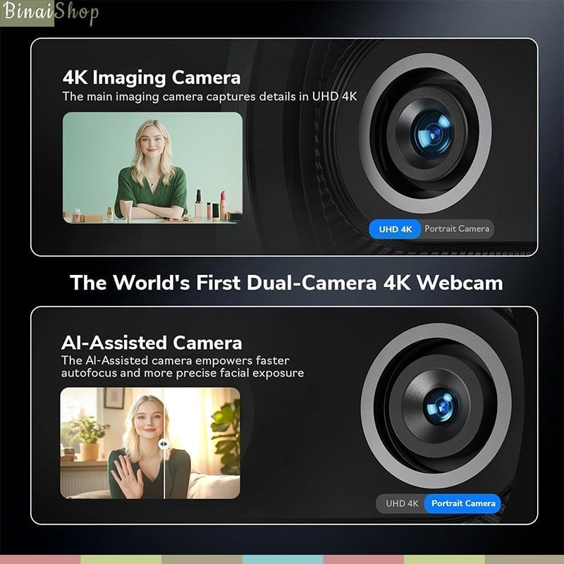 Emeet Piko 4K – Webcam UHD-4K AI, Mic 3 Chế Độ, Tự Động Lấy Nét Dành Cho Dạy Học, Họp Online, Livestream - Hàng chính hãng