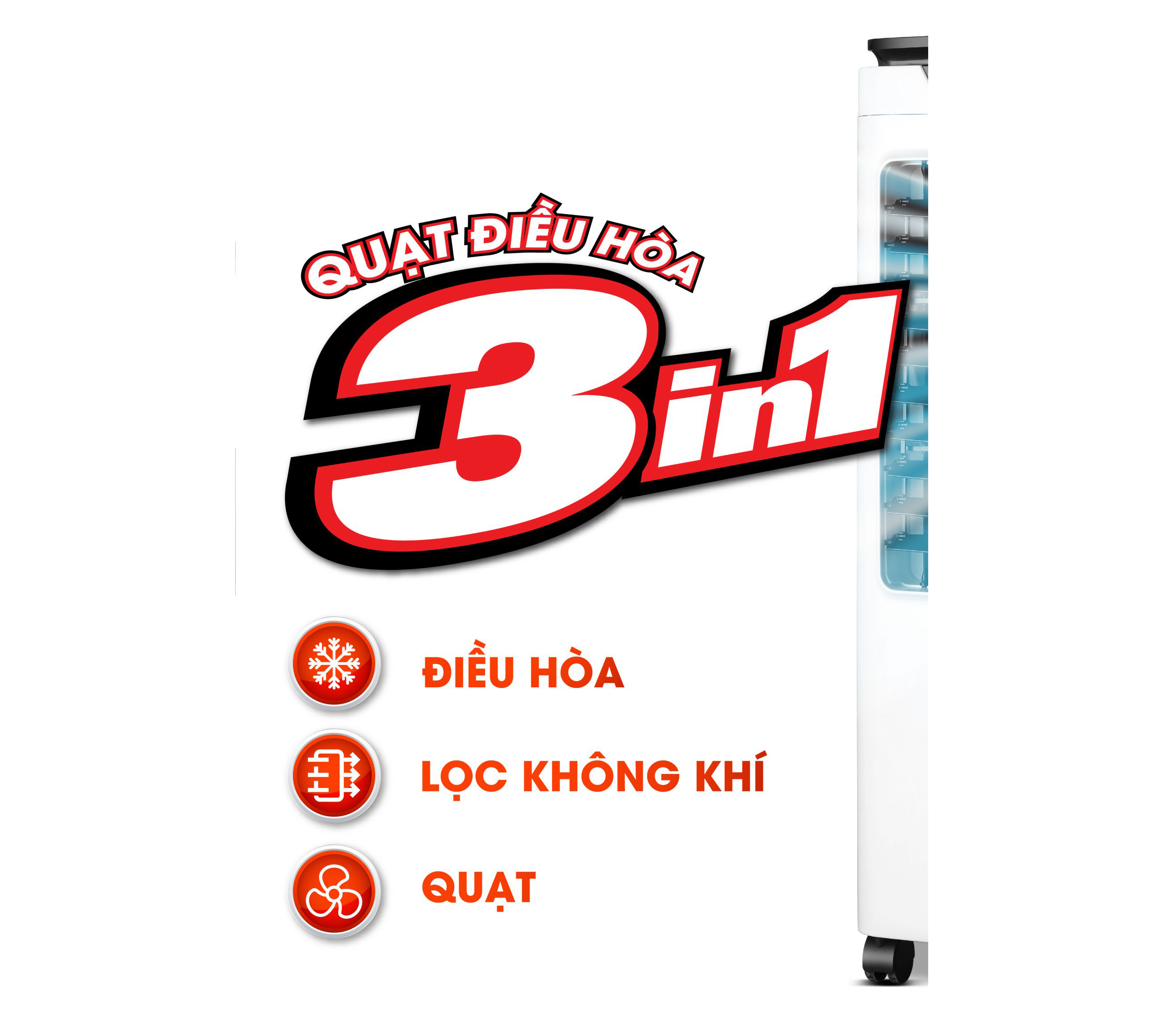 Quạt điều hòa không khí Rapido TURBO 6000D - Hàng Chính Hãng