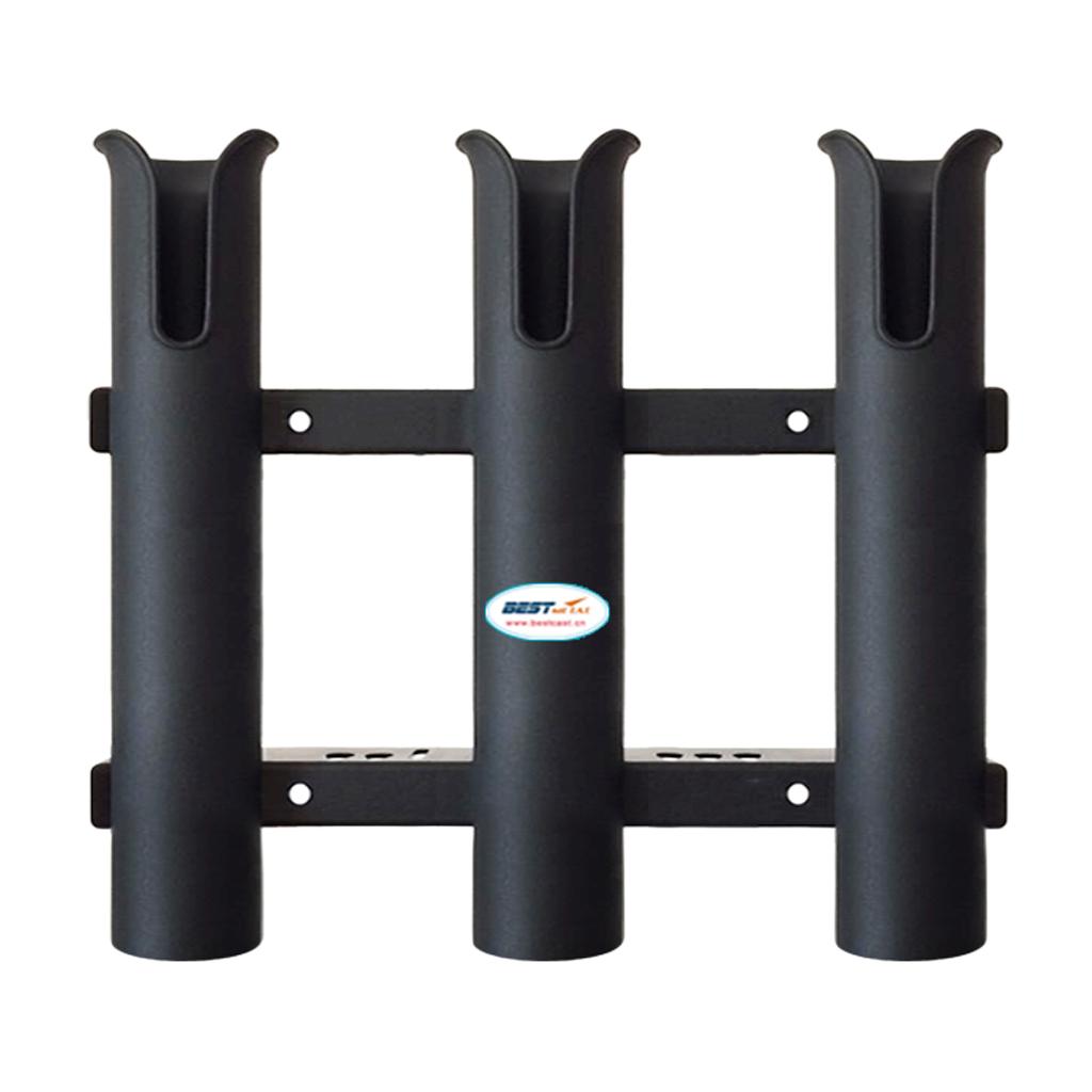 3 Rod Black Fishing Rod Holder Bracket Racks Sockets for Boat Yatch Fishing