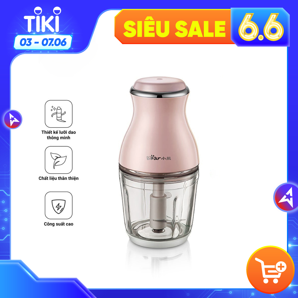 Máy Xay Thịt,Thực Phẩm Đa Năng Bear QSJ-B02U2 Dung Tích 600ML  - Hàng Chính Hãng