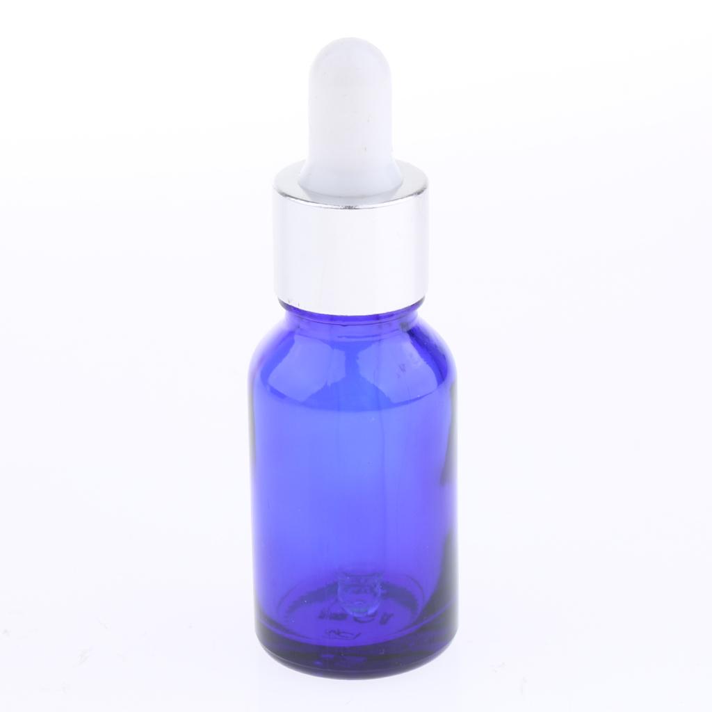 6Pcs 10ml + 6x 30ml Empty Glass Eye Dropper Bottle for Essential Oils Blue