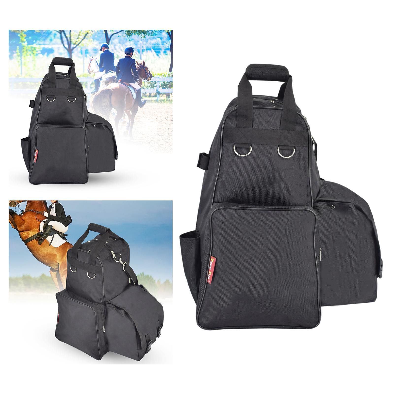 Equestrian Backpack Horse Riding Outfit Helmet Boots Gloves Whip Storage Bag