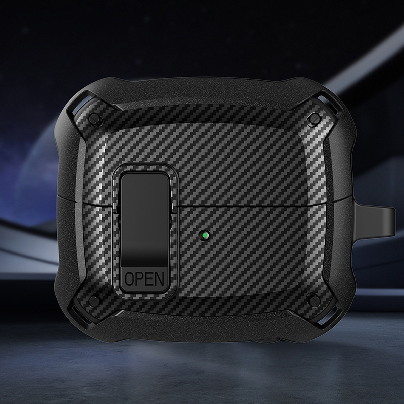Bao Case Ốp Chống Shock Có Khóa Chống Thất Lạc Rơi Tai Nghe cho Samsung Galaxy Buds 3 / Buds 3 Pro - Hàng Chính Hãng