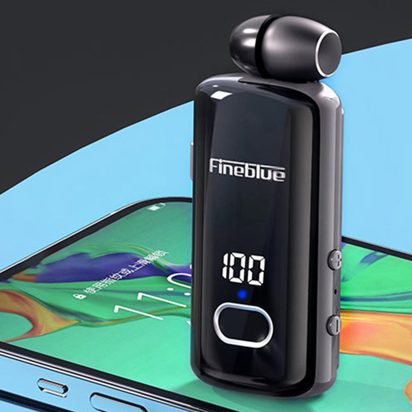 Earphone Earpiece Rechargeable Auto Pairing LED Display Noise Reduction Single Earbud Business Headphone for Trucker Office Driving