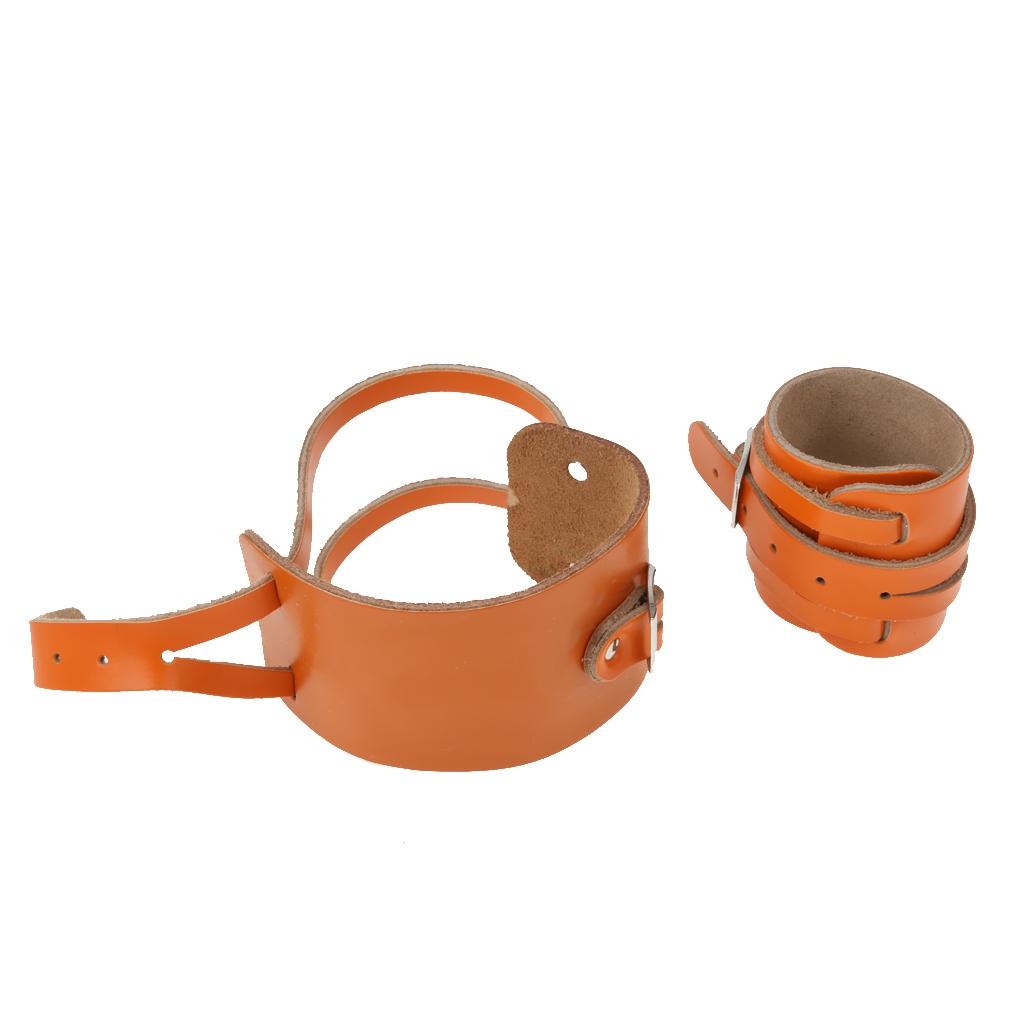 1 Pair Leather Weightlifting Wrist Support Adjustable Training Wrist Wraps