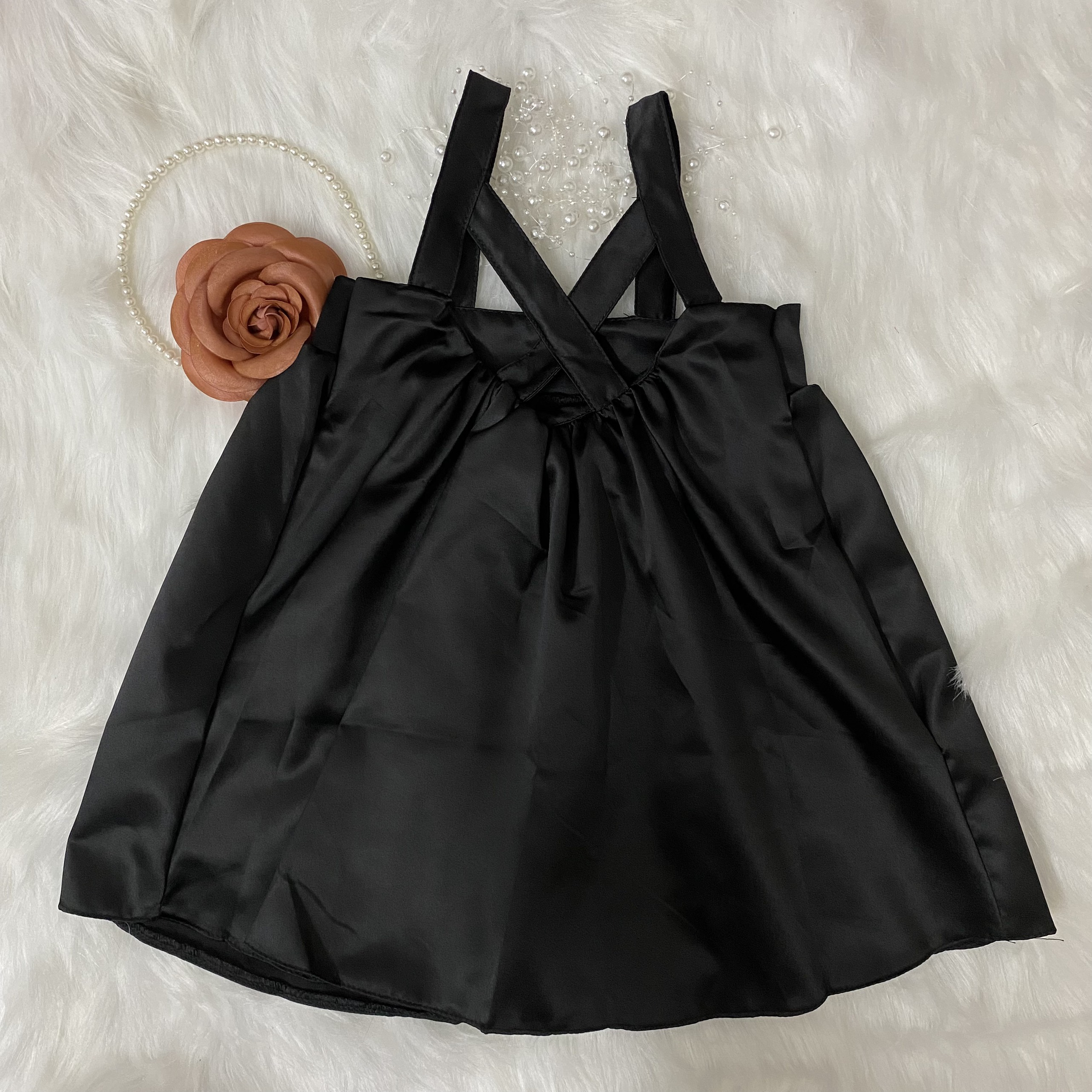 Đầm bé gái dây đen BabyDoll 8-23kg Angel Baby Thời Trang Thiết Kế