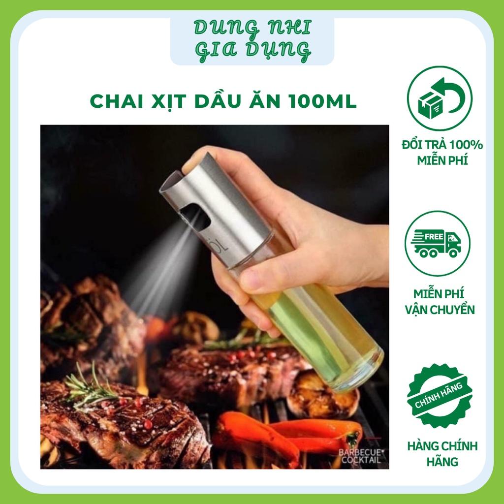 Chai Xịt Dầu Ăn Dạng Phun Sương Dung Tích 100ml Bình Xịt Dầu Ăn Cho Nồi Chiên Không Dầu Chai Thủy Tinh