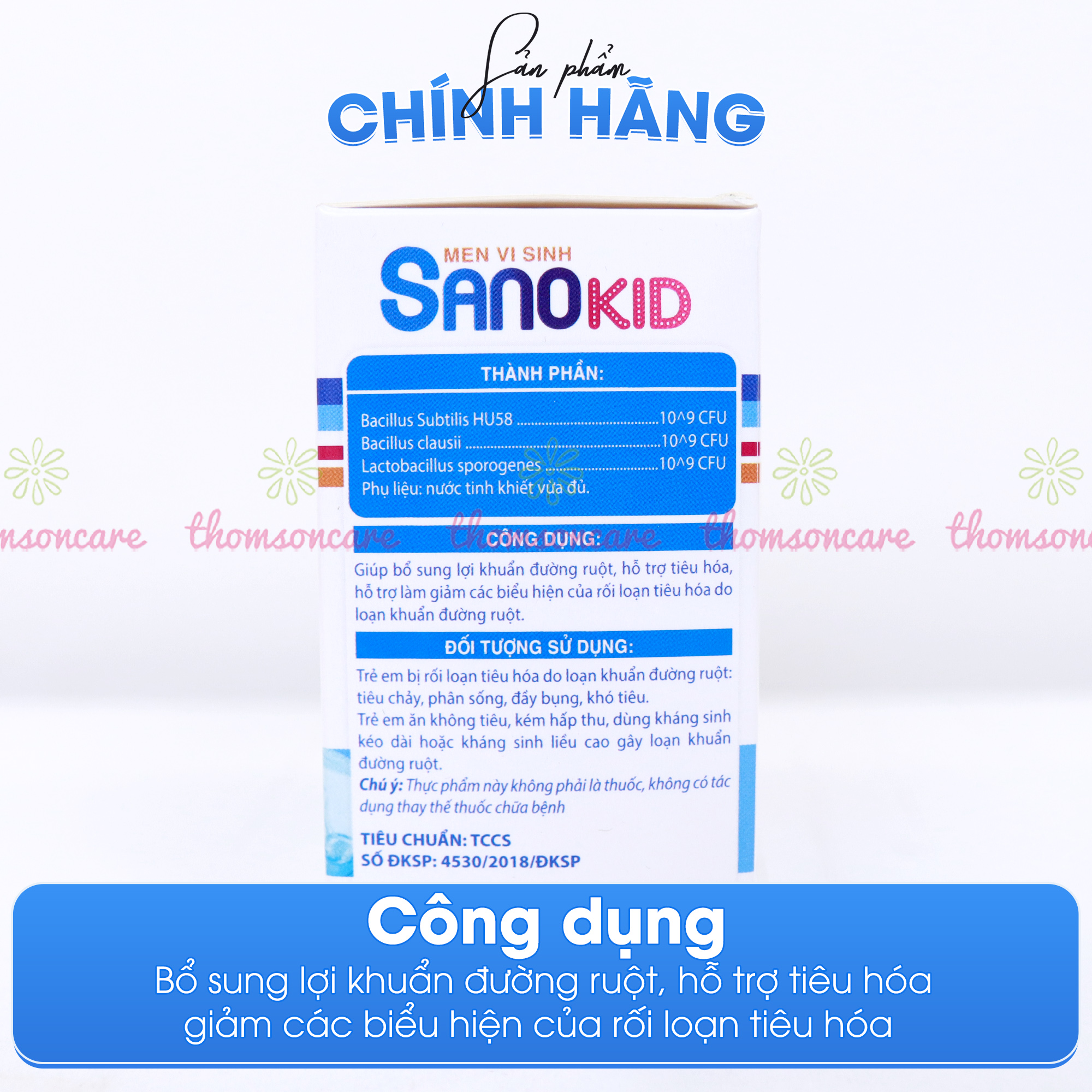 Men tiêu hóa Sanokid - Bổ sung lợi khuẩn đường ruột, ngăn ngừa tình trạng tiêu chảy, đầy bụng - Hộp 20 ống x 5ml Thomsoncare