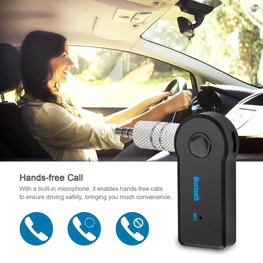 Car AUX BT 5.0 Audio Receiver Hands-free Car Kit Wireless Music Adapter with Microphone for Car Stereo Speaker