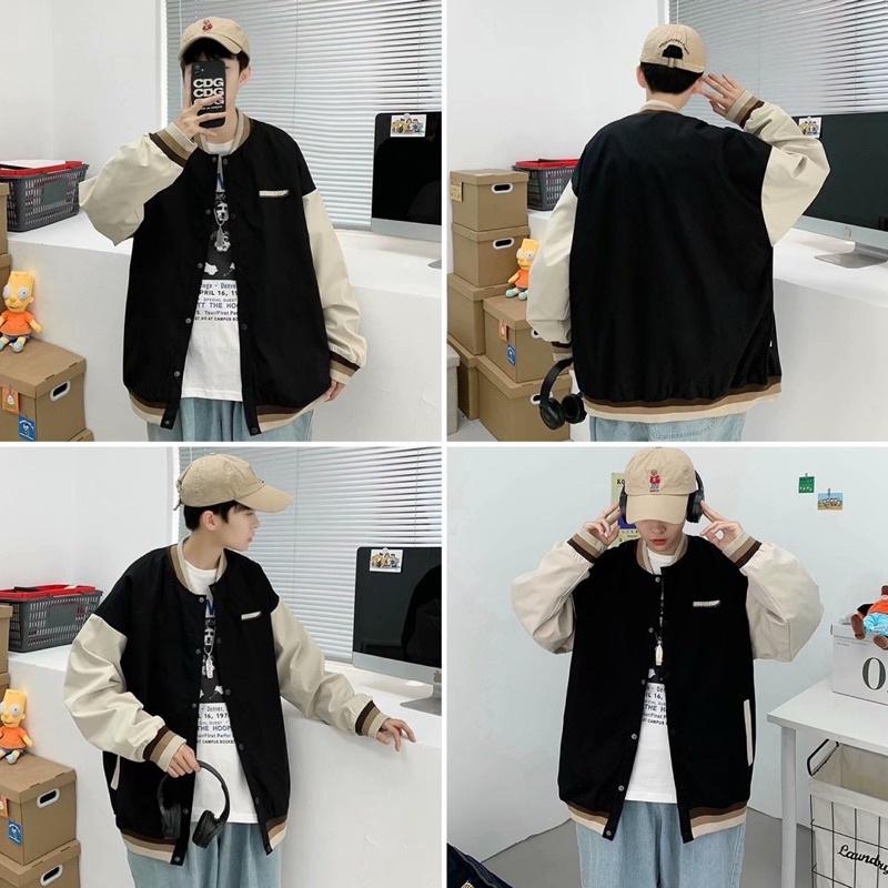 Áo Khoác Dù BOMBER WAS (màu Đen/Nâu)/ Jacket   Form Rộng Tay Dài Ulzzang Unisex