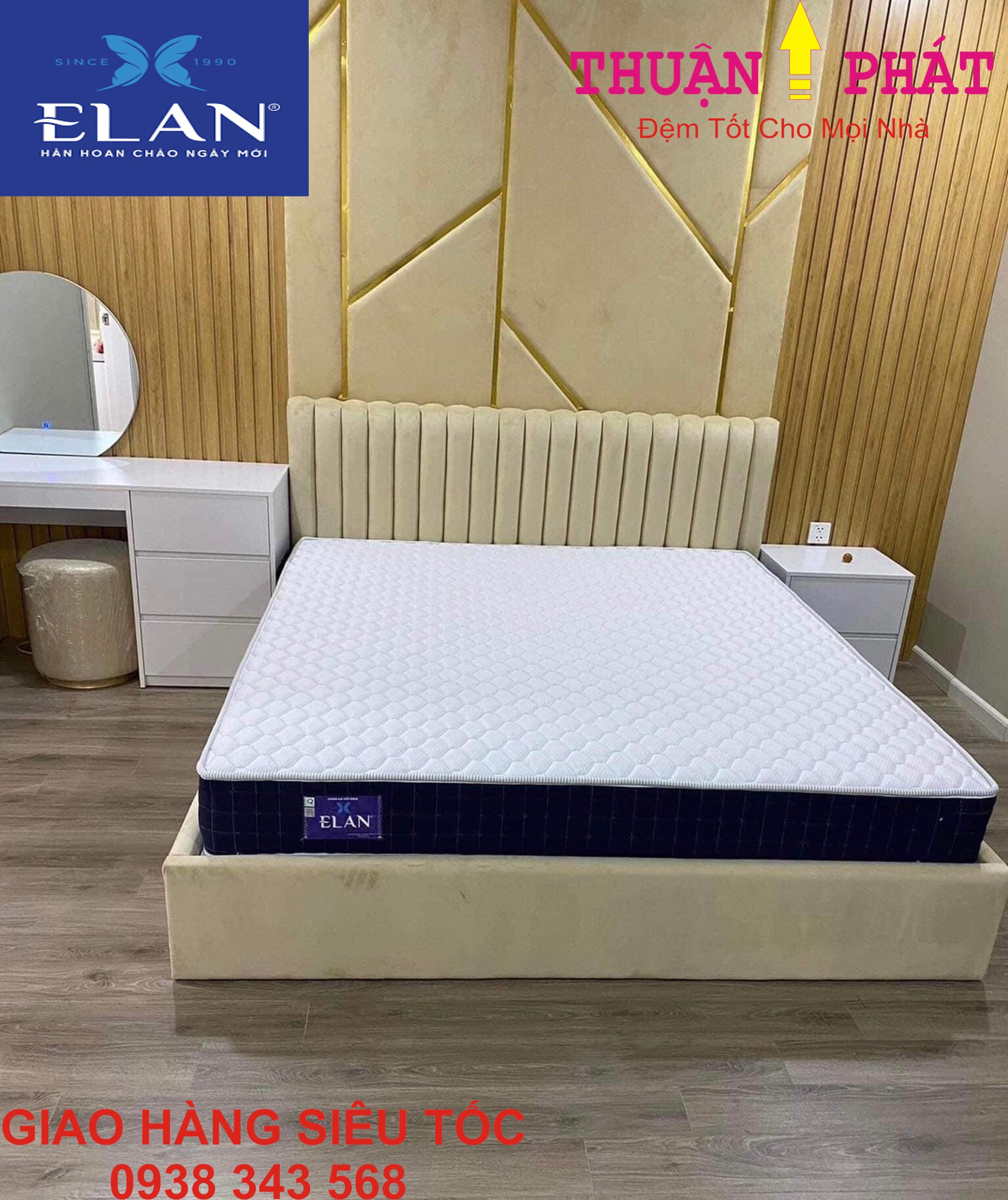 Bảo hành 7 năm - Đệm lò xo cao cấp chuẩn khách sạn hạng sang Elan - Dày 23cm