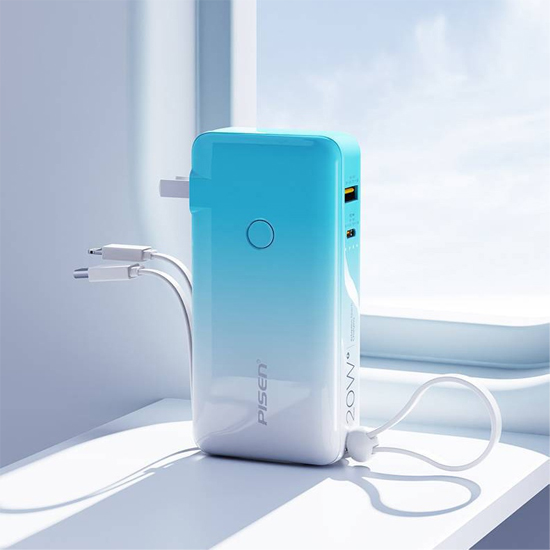 Pin sạc dự phòng PISEN QUICK High Power Box D191AC 10.000mAh 20W Rainbow (LS-DY123) - Blue - Hàng Chính Hãng