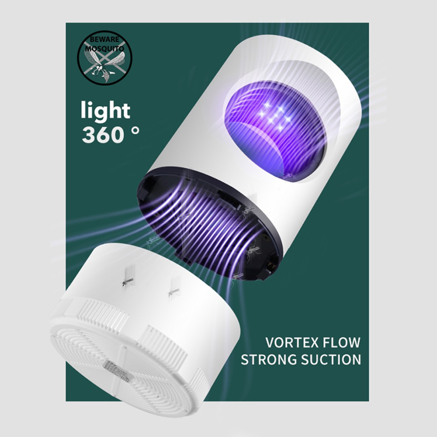 Đèn bắt muỗi thông minh hình trụ led 360 độ Venado không dùng hóa chất, an toàn cho sức khỏe mẹ và bé