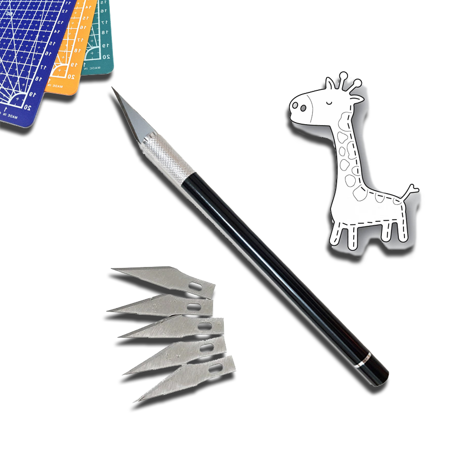Dụng cụ cắt, lắp ráp mô hình, cắt formex dày lắp ráp đồ chơi Nhật Anime chất liệu thép gồm 5 lưỡi dự phòng