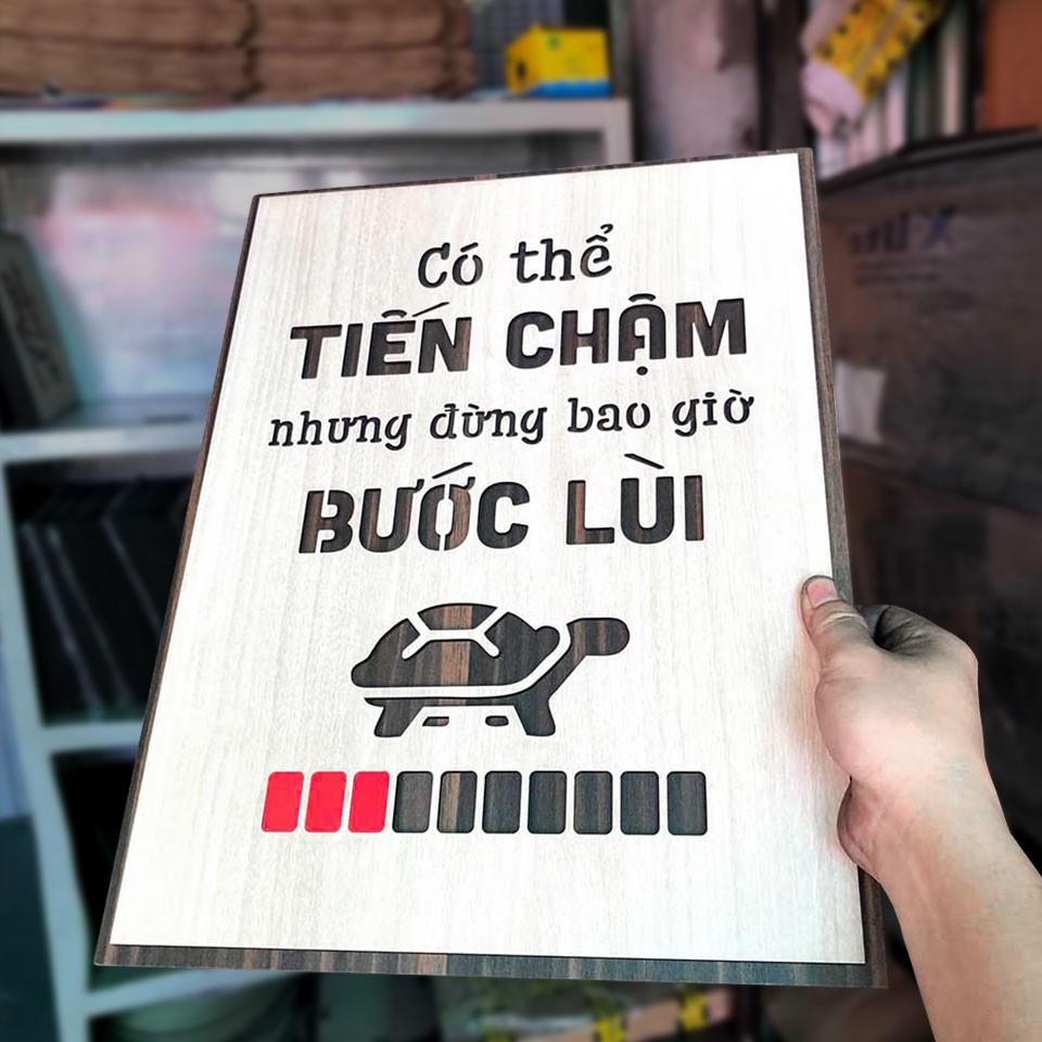 Tranh Động Lực TBIG077 - Có thể tiến chậm nhưng đừng bao giờ bước lùi