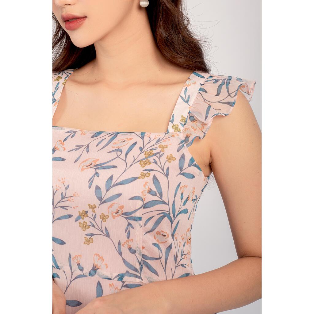 Đầm maxi, quai kẹp bèo, tùng bèo ba tầng MMOutfit DA0222421