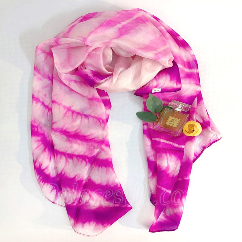 Khăn Lụa Tơ Tằm Palacesilk màu hồng #mềm mượt#nhẹ#thoáng, 100% silk, kích thước 90*90cm