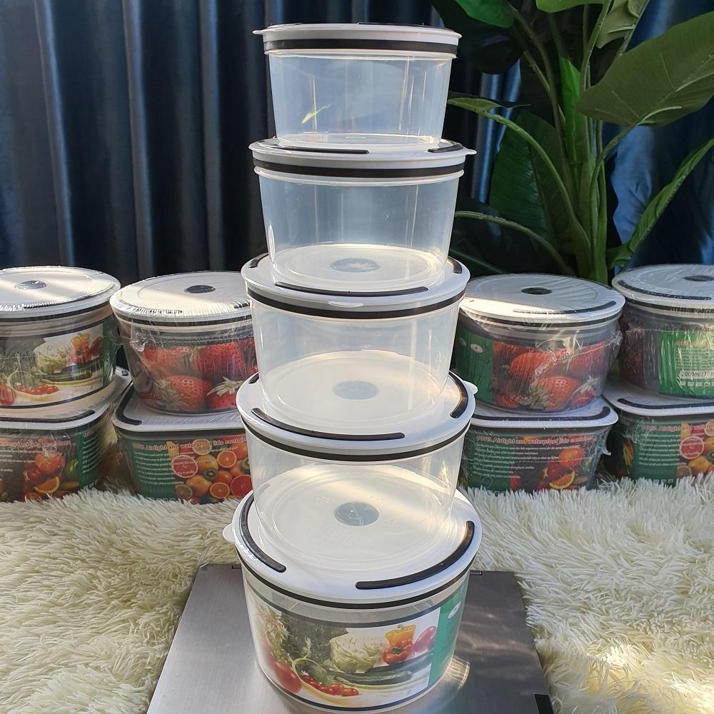 Combo 5 HỘP ĐỰNG THỰC PHẨM HÌNH TRÒN NHIỀU KÍCH CỠ SIÊU TIỆN DỤNG - 2900ML - Trữ đông thức ăn - Sử dụng lò vi sóng