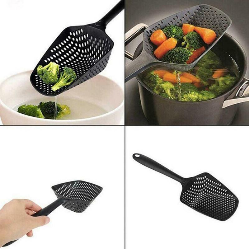 1pc Kitchen Nylon Soup Spoon Ladle Anti-scald Skimmer Kitchen Gadgets Strainer Fry Food Mesh Portable Filter Home Kitchen Tools