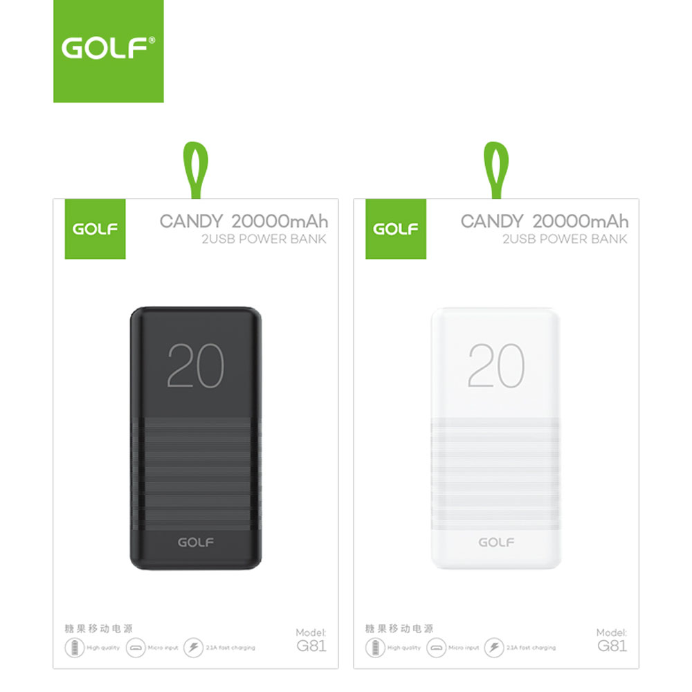 Pin sạc dự phòng 20000mAh Golf CANDY G81 - Hàng chính hãng