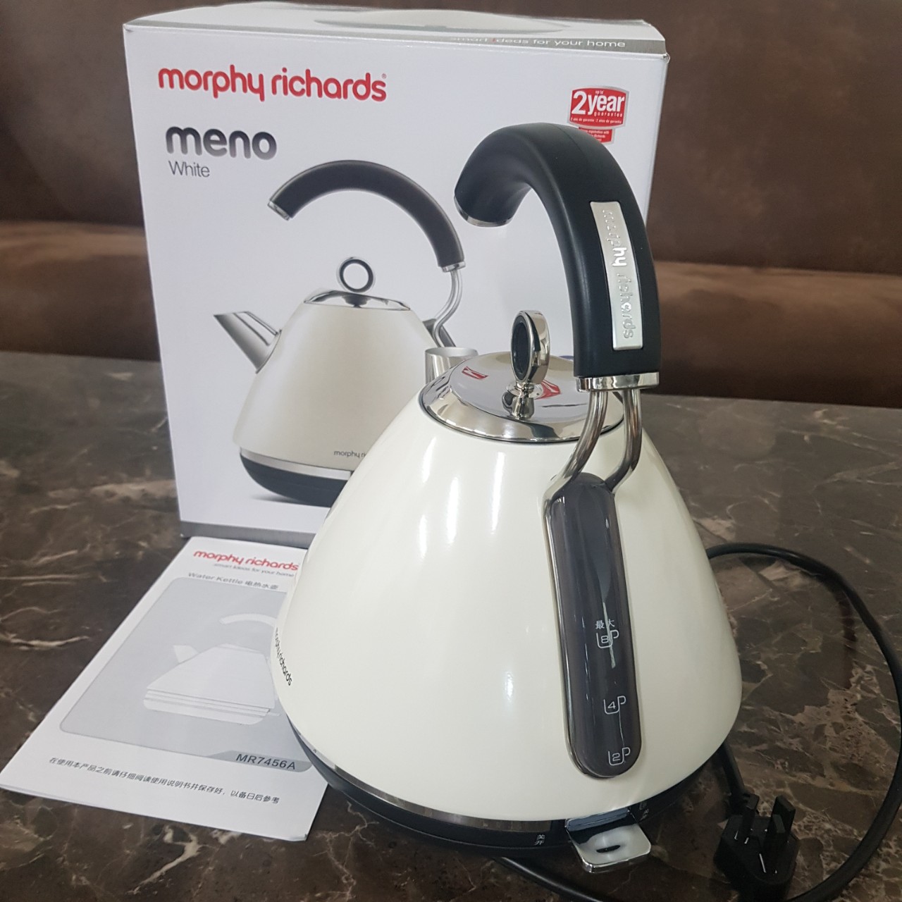 Ấm đun nước siêu tốc cao cấp Morphy Richards MR7456A, dung tích 1,5 lít, công suất 1850W - Hàng chính hãng, bảo hành 24 tháng
