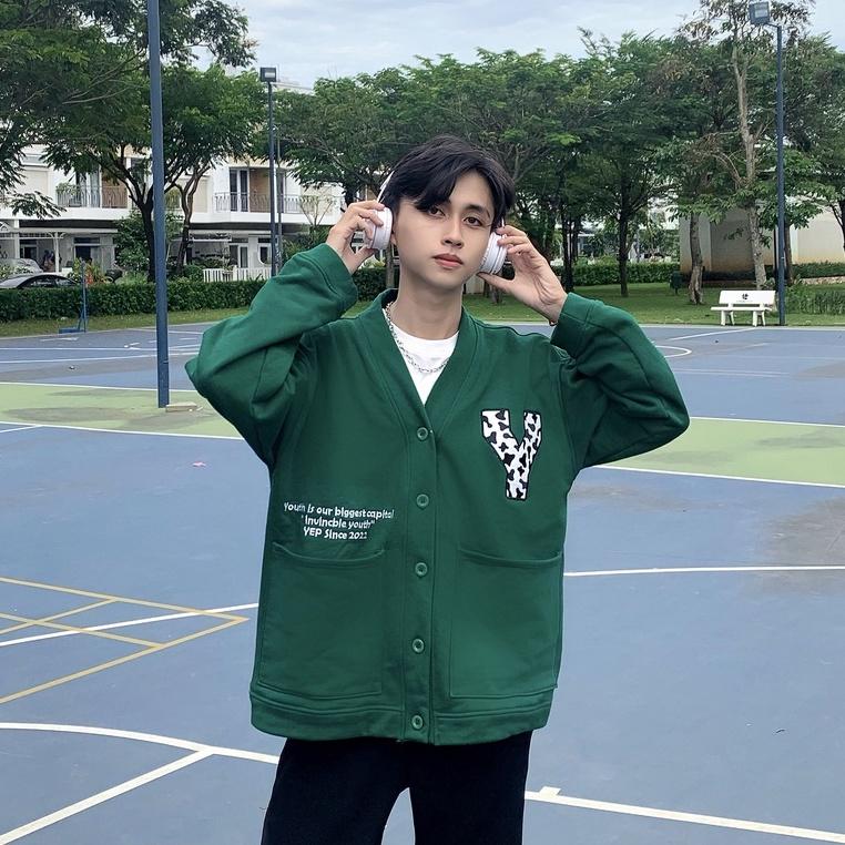 Áo Khoác Cardigan Thêu Logo Bò Sữa Yoloyouth Nỉ Chân Cua Local Brand