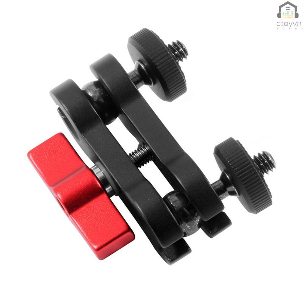 Khung gắn hai đầu bi 1/4 inch bằng hợp kim nhôm xoay 360 độ cho điện thoại