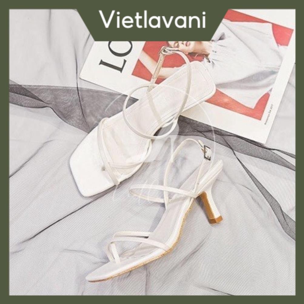 Hot 2023 Giày sandal nữ vietlavani mã S11 cao 5cm mũi hở gót nhọn hàng hot có 2 màu đen và trắng