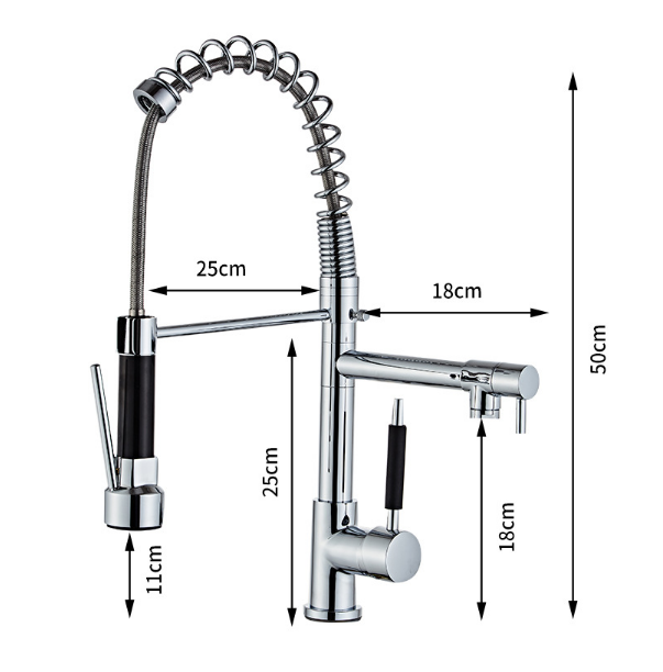 Vòi rửa chén bát nhà bếp Inox 304 Euro Quality xoay 360 đầu vòi di chuyển linh hoạt