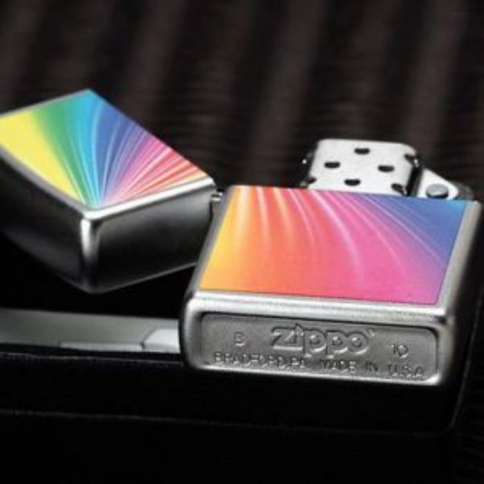 Bật Lửa Zippo Lighter Rainbow Satin Chrome Chính Hãng Usa